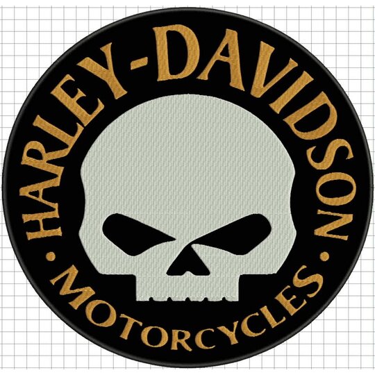 Nášivka H-D Lebka zlatá /v